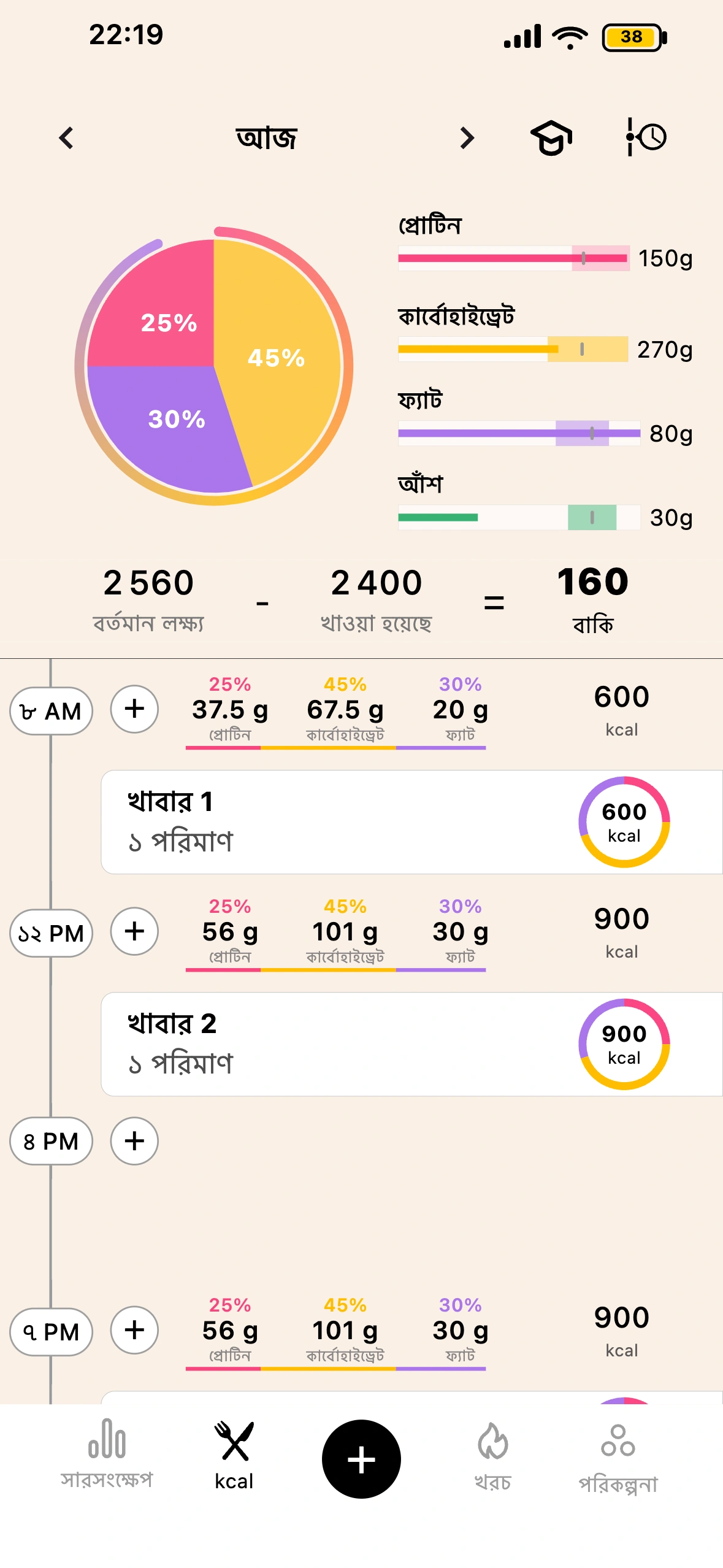 Lean ক্যালোরি স্ক্রিন