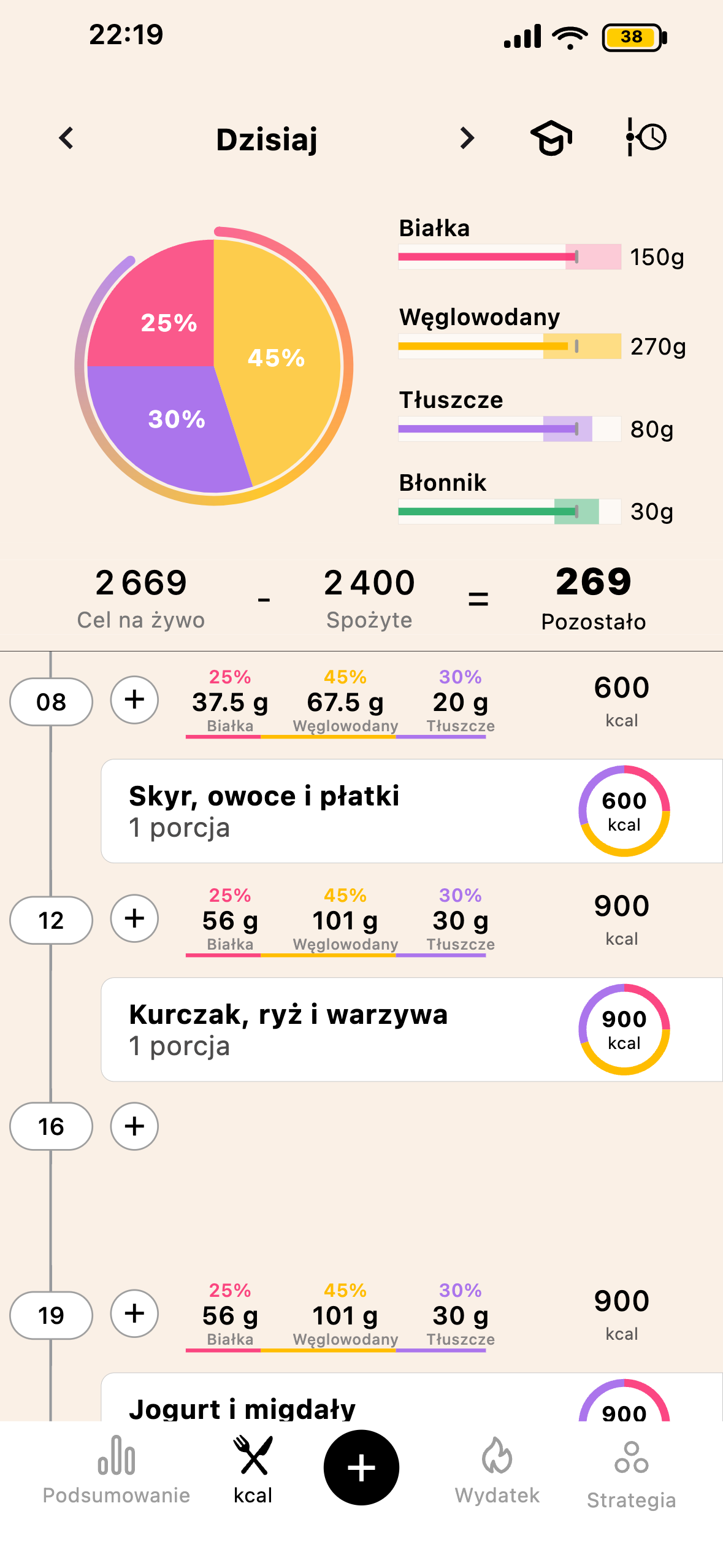 Ekran kalorii Lean