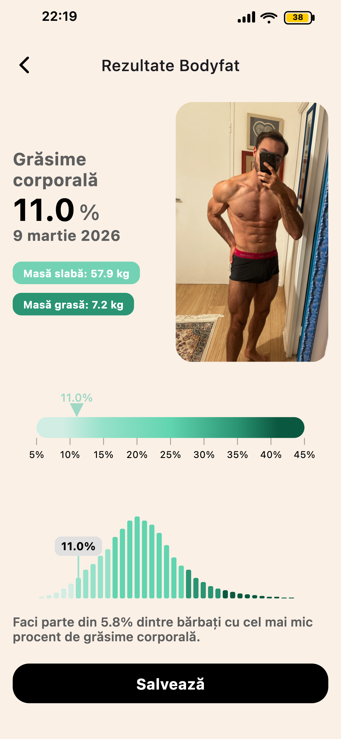 Rezultat BodyScan IA în Lean