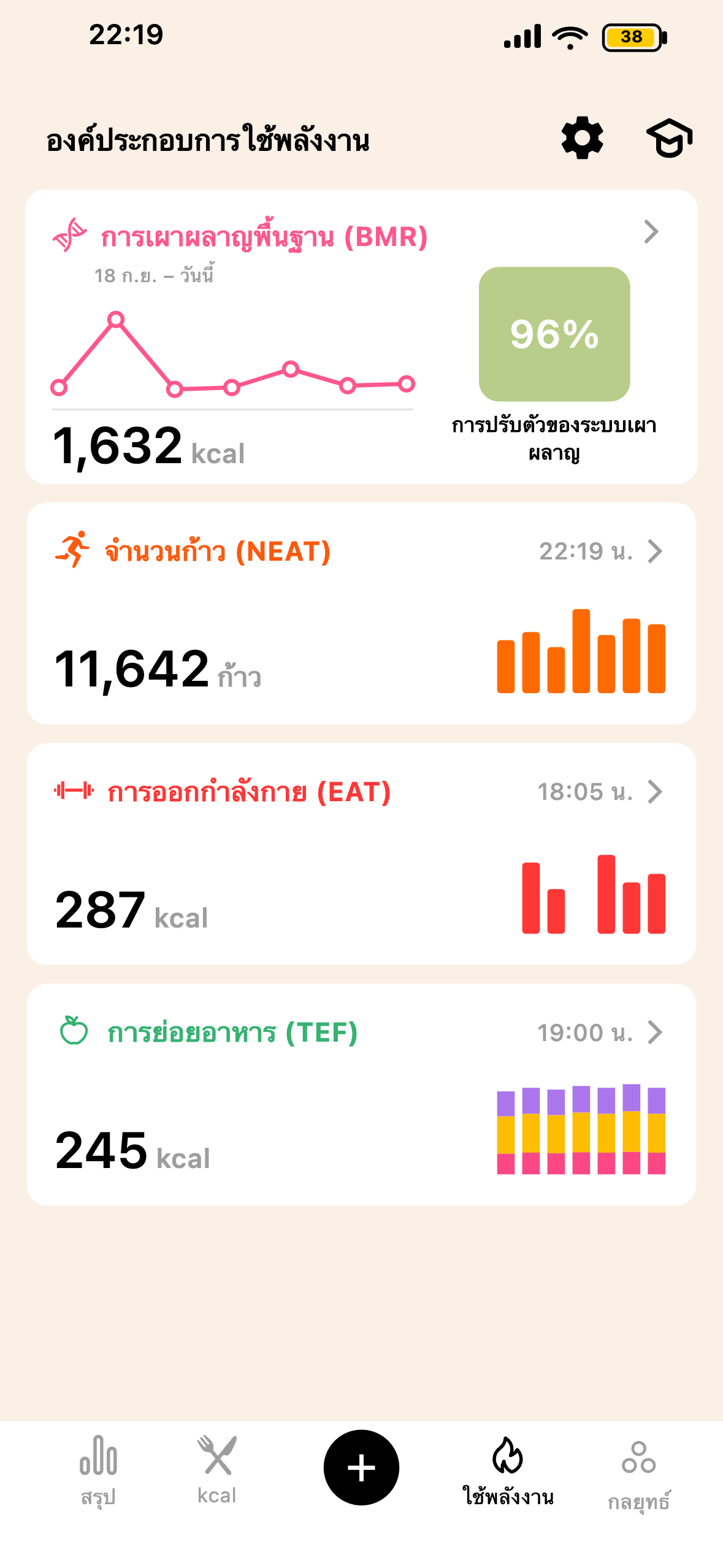 การเผาผลาญ TDEE ใน Lean