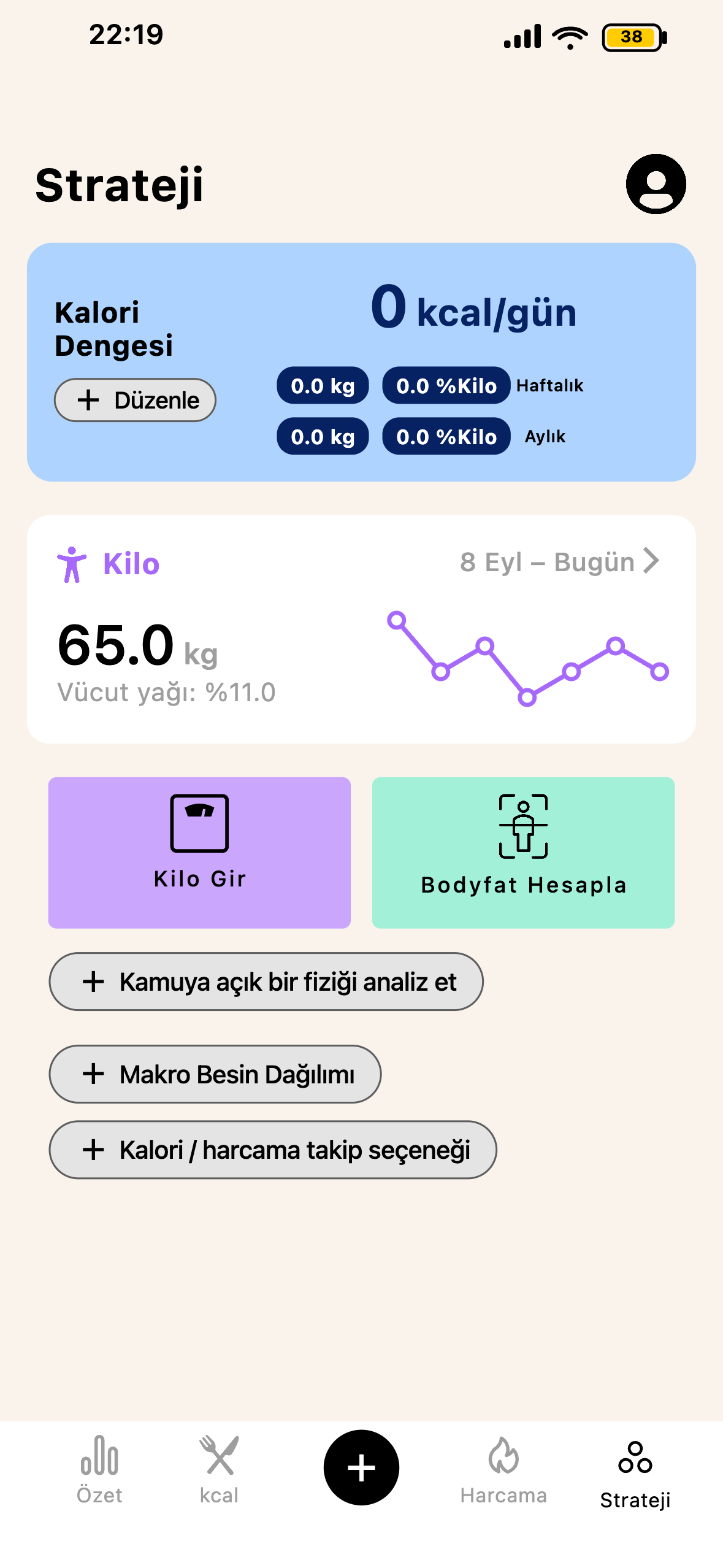 Lean strateji ve ilerleme piramidi ekranı