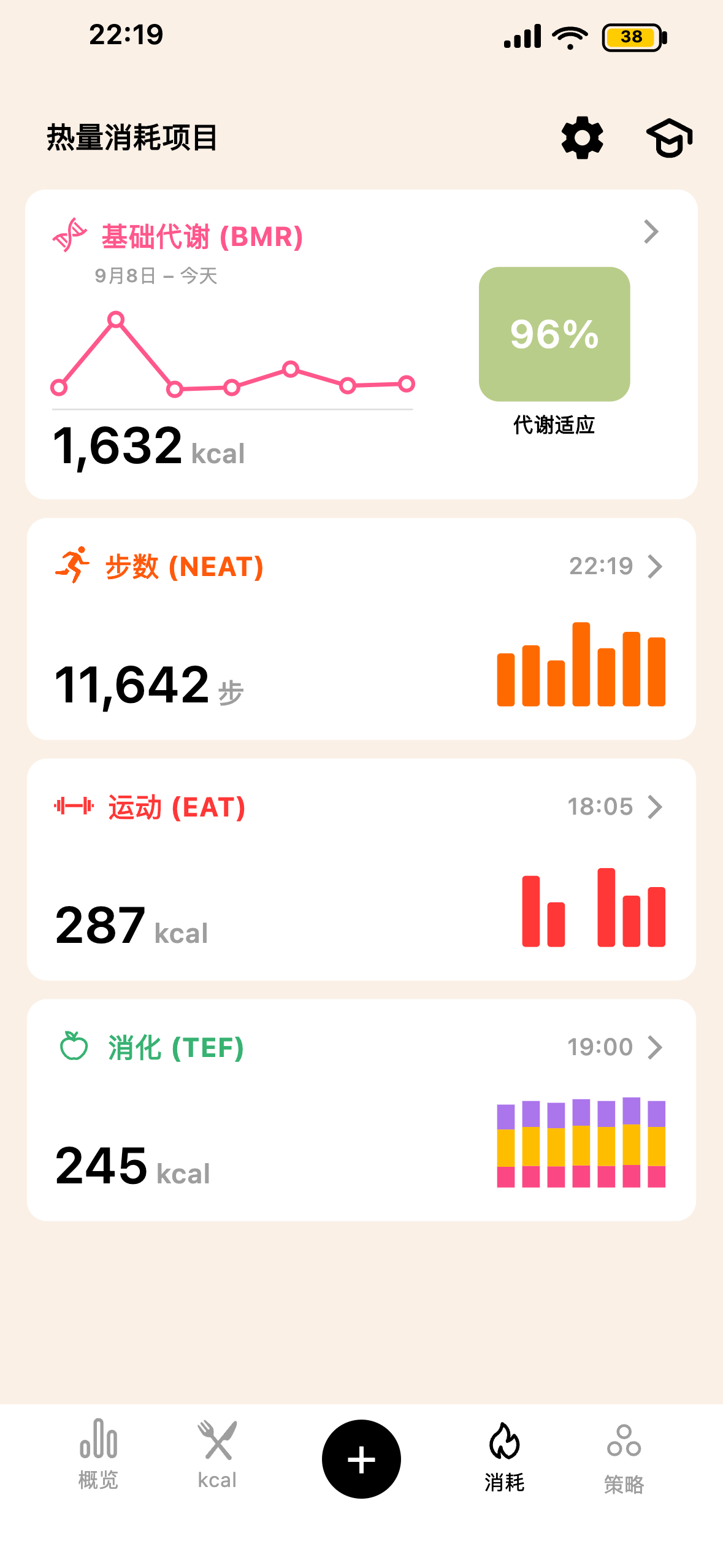 Lean 完整热量消耗界面
